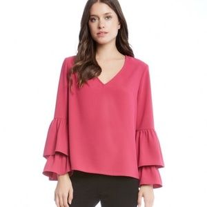 NWT Karen Kane Ruffle Sleeve Top